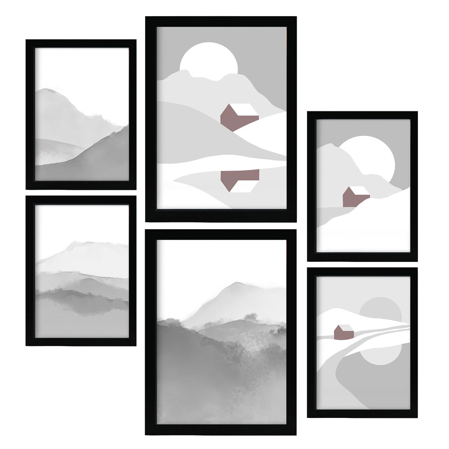 Nacnic Set de 6 Posters de Tonos de la Naturaleza y Paisajes Resumidos