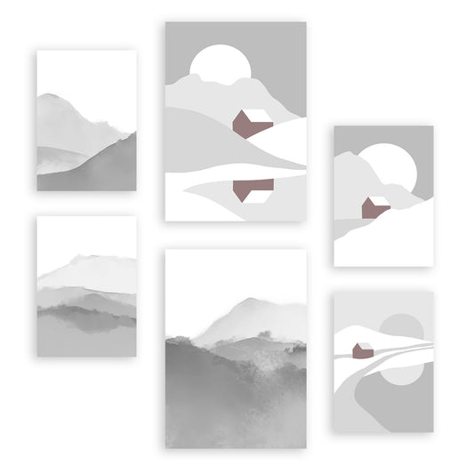 Nacnic Set de 6 Posters de Tonos de la Naturaleza y Paisajes Resumidos