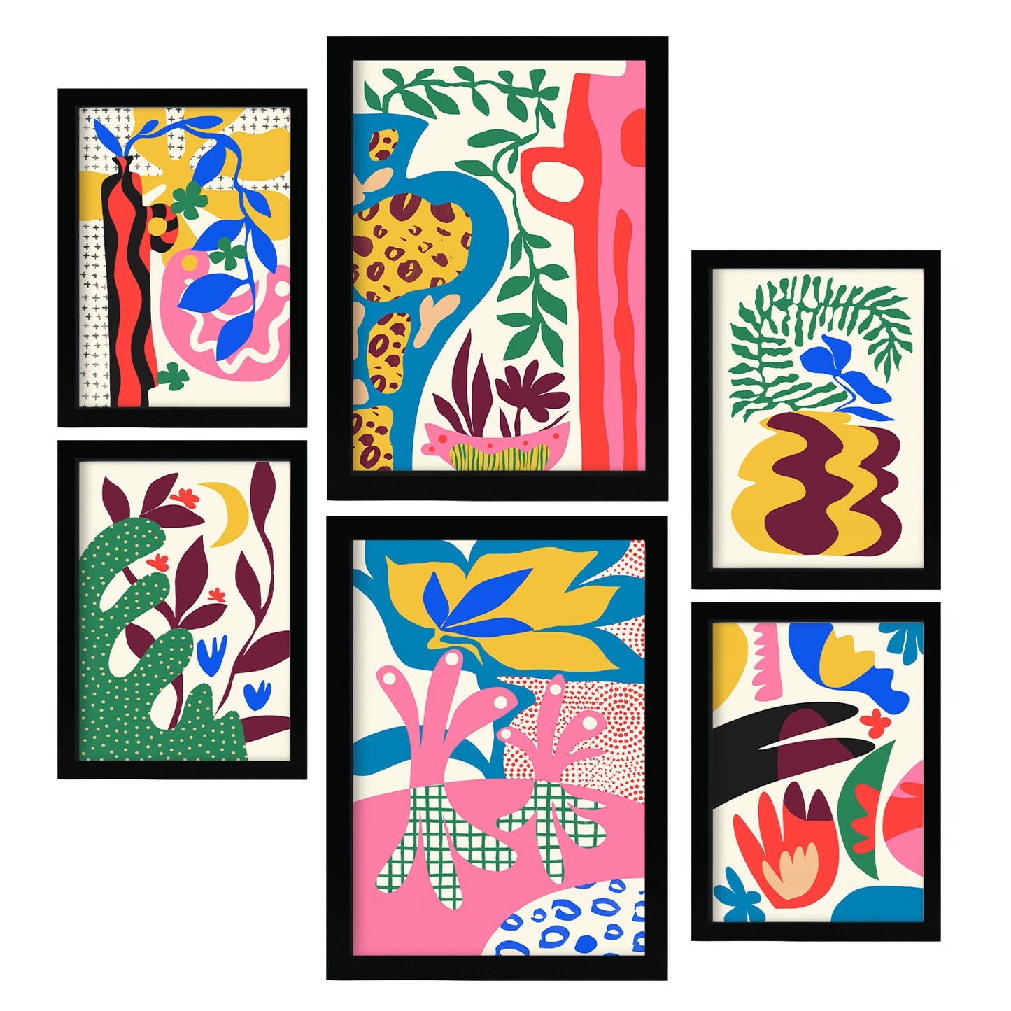 Nacnic Set de 6 Laminas de Hadas de Salvador en Abstracto de Flores