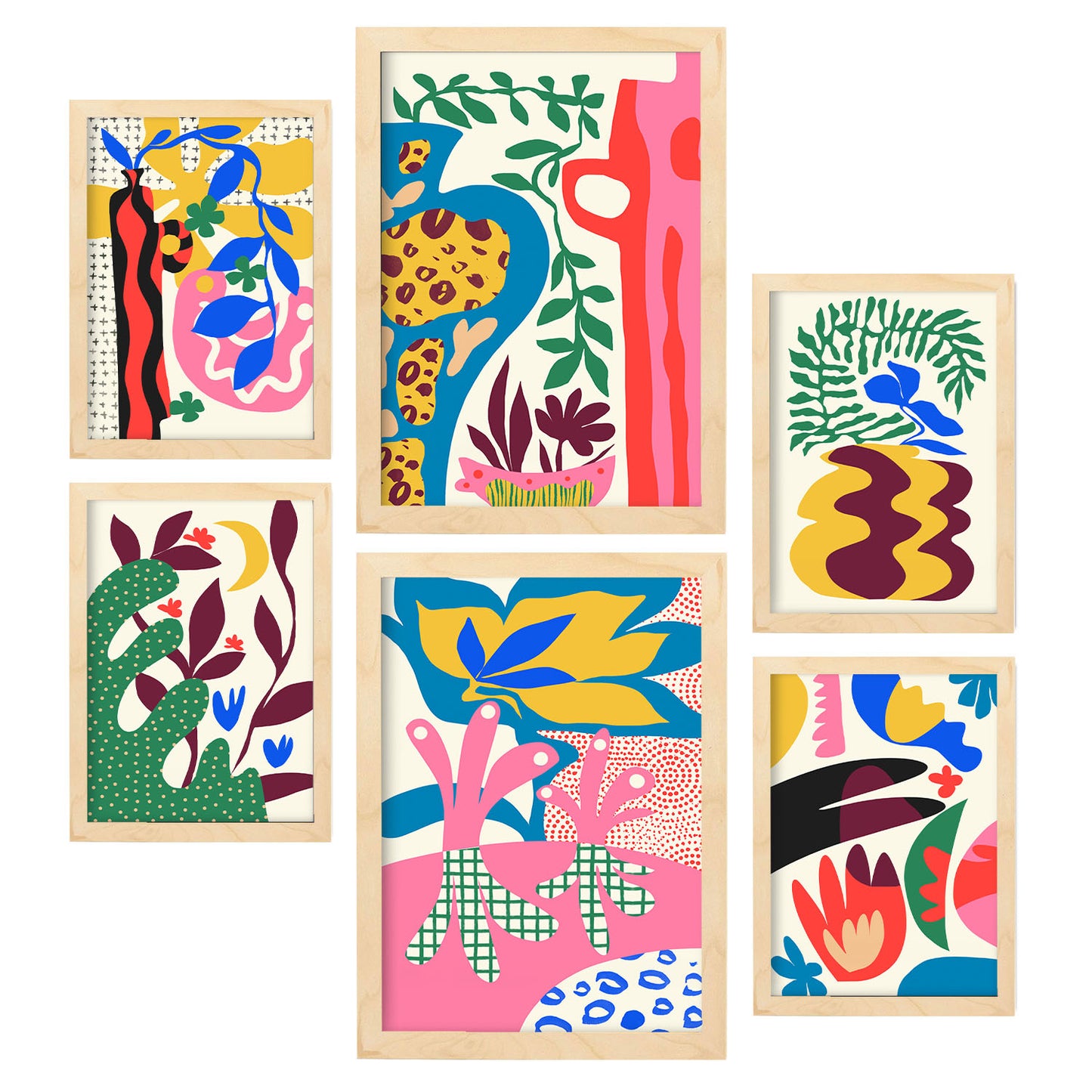 Nacnic Set de 6 Laminas de Hadas de Salvador en Abstracto de Flores