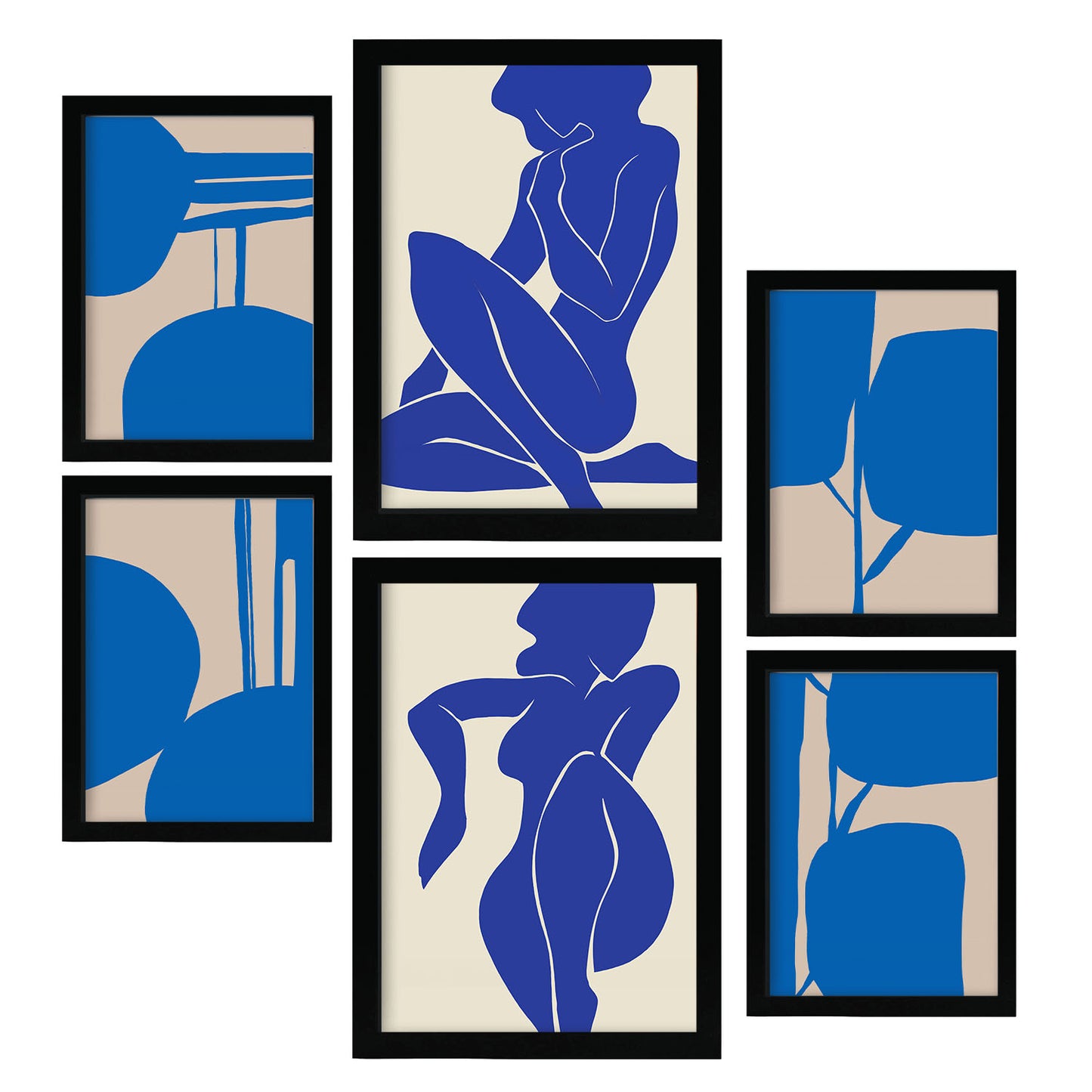 Nacnic Set de 6 Láminas Abstractas Femeninas del Cuerpo de Temple 2