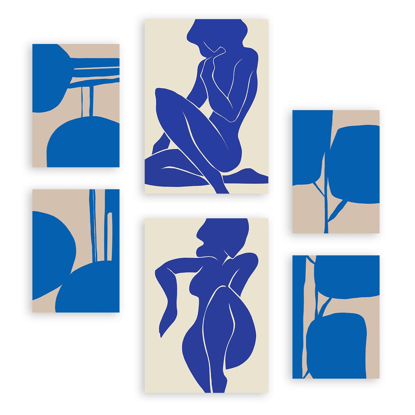 Nacnic Set de 6 Láminas Abstractas Femeninas del Cuerpo de Temple 2