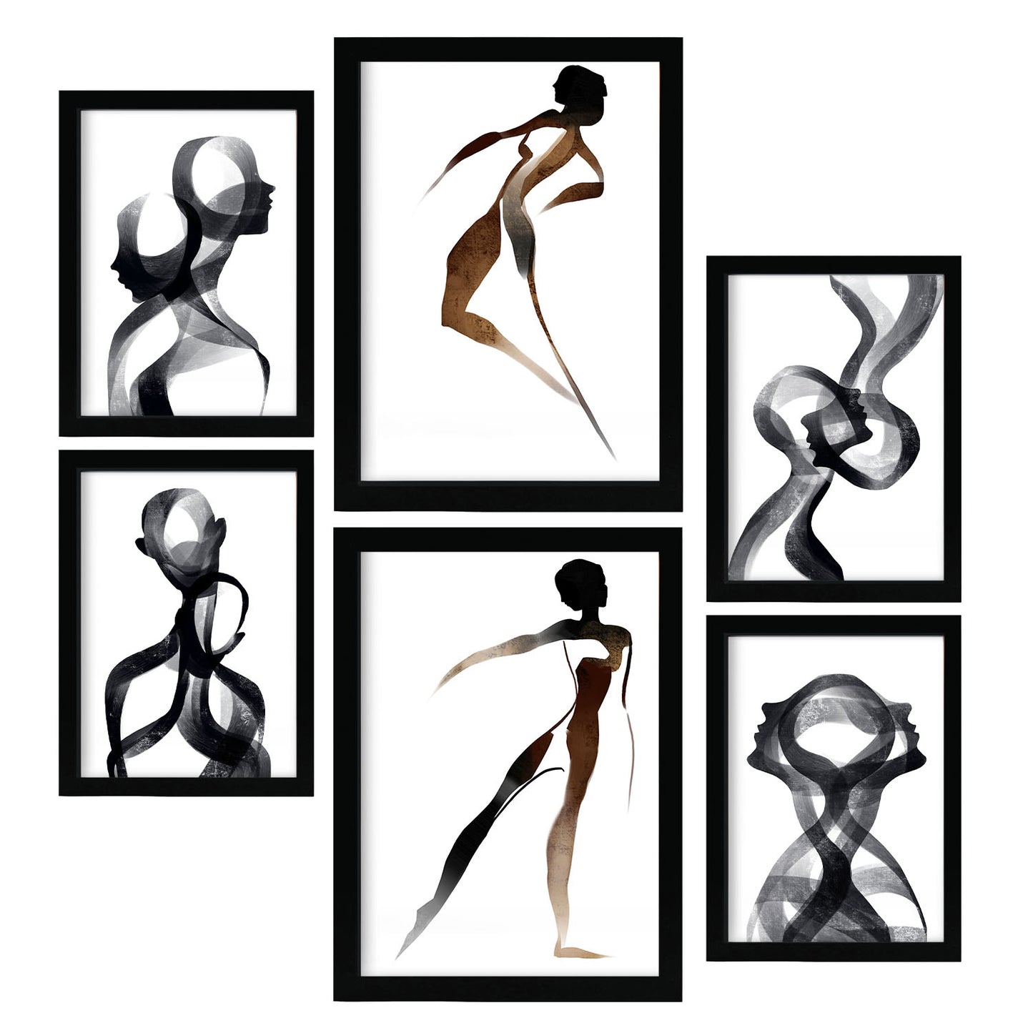 Nacnic Set de 6 Láminas Virtud del Cuerpo 2 en Amantes Abstracto