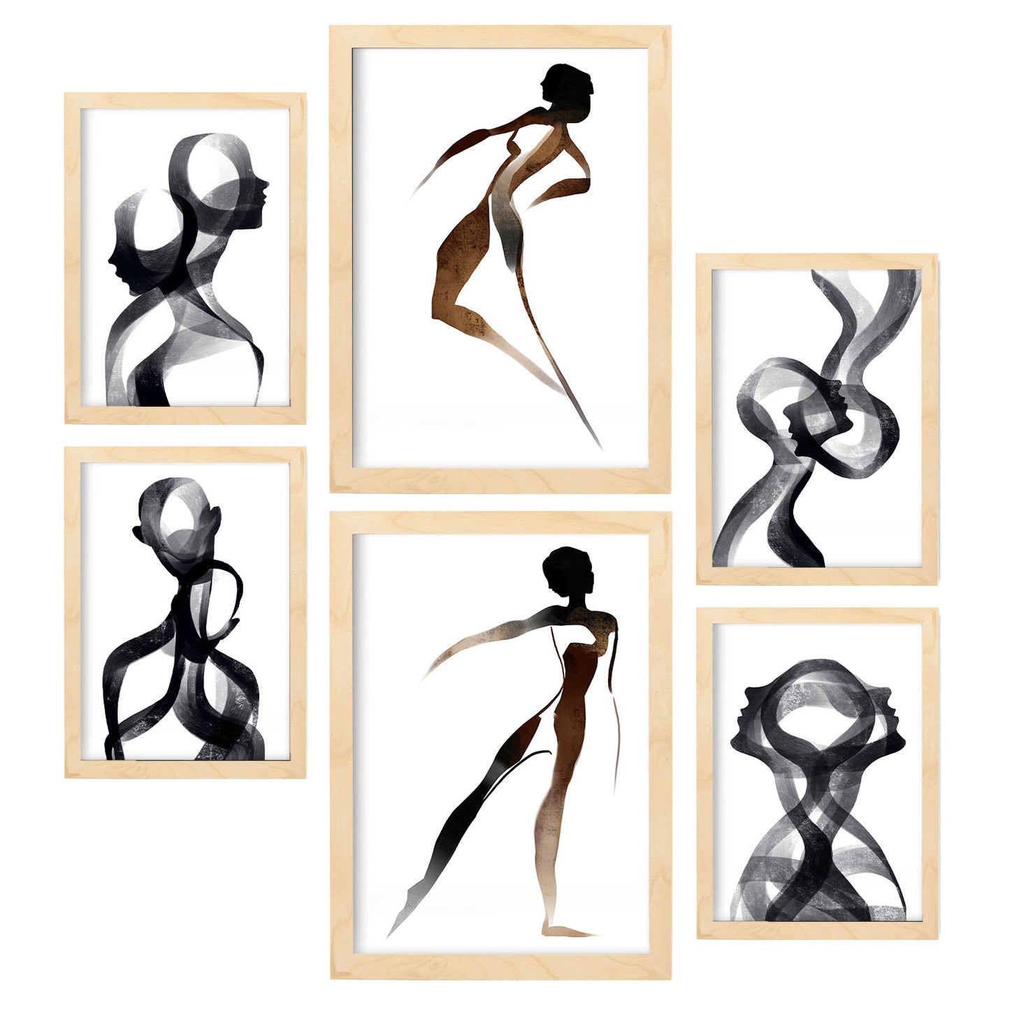 Nacnic Set de 6 Láminas Virtud del Cuerpo 2 en Amantes Abstracto