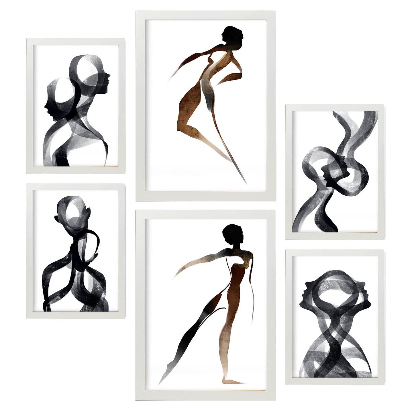 Nacnic Set de 6 Láminas Virtud del Cuerpo 2 en Amantes Abstracto