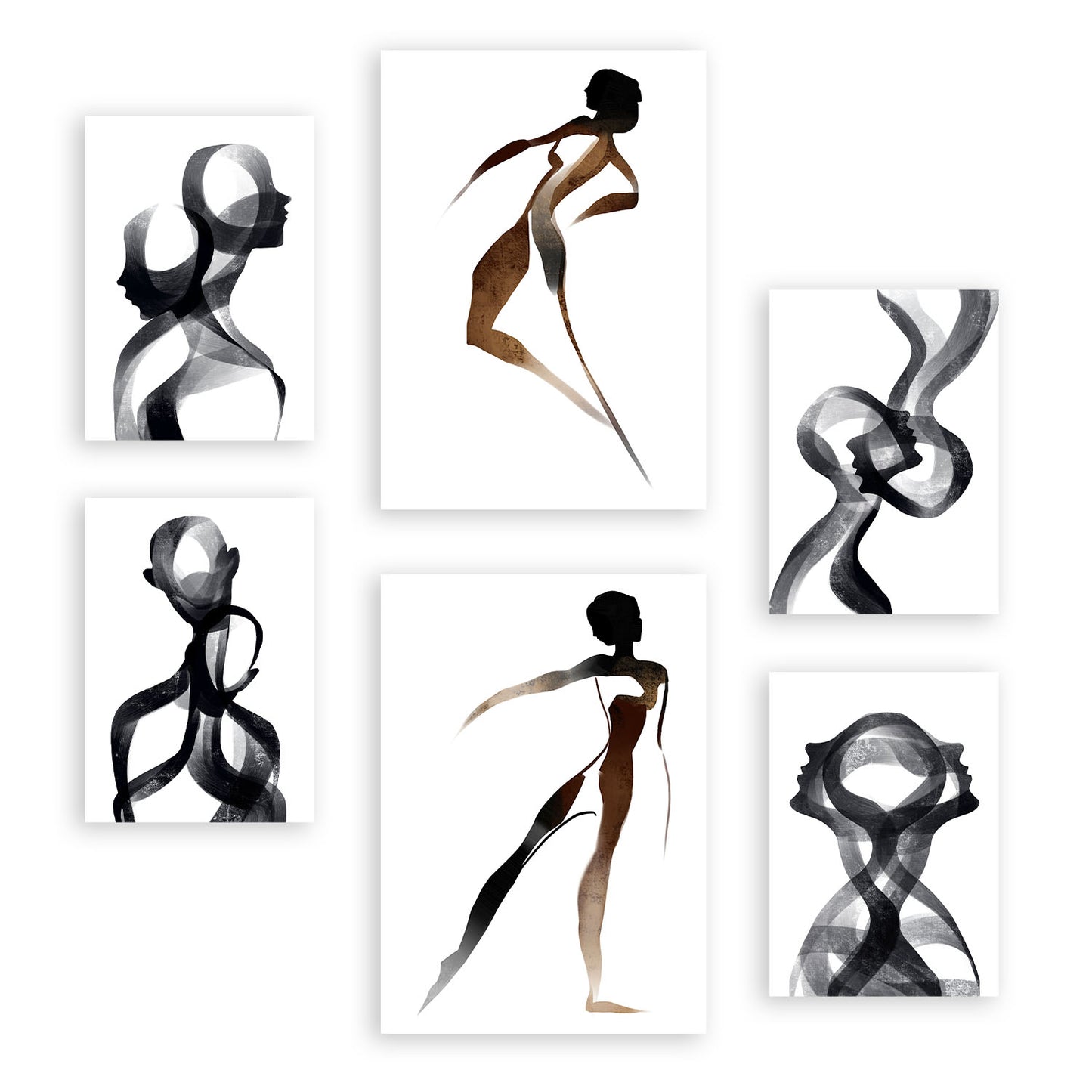Nacnic Set de 6 Láminas Virtud del Cuerpo 2 en Amantes Abstracto