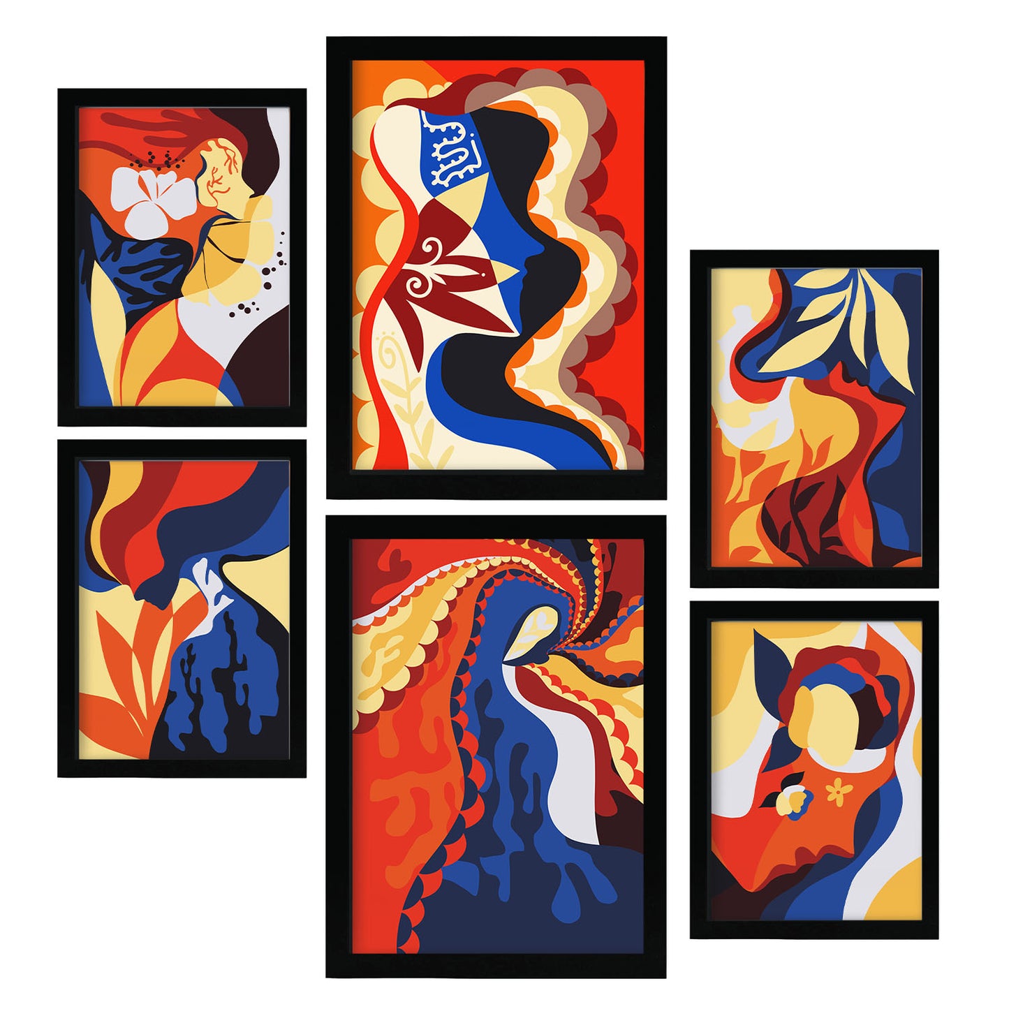 Nacnic Set de 6 Láminas de Arte Rococó Abstracto Femenino