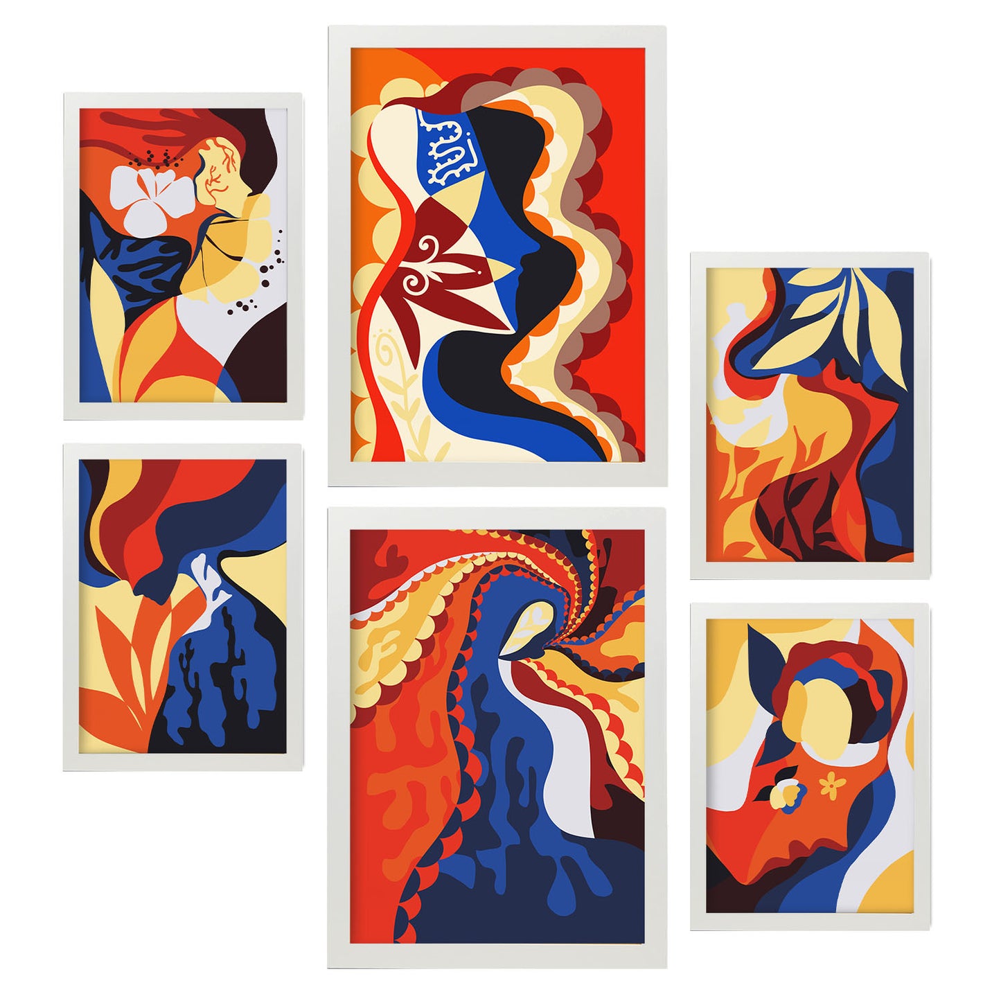 Nacnic Set de 6 Láminas de Arte Rococó Abstracto Femenino