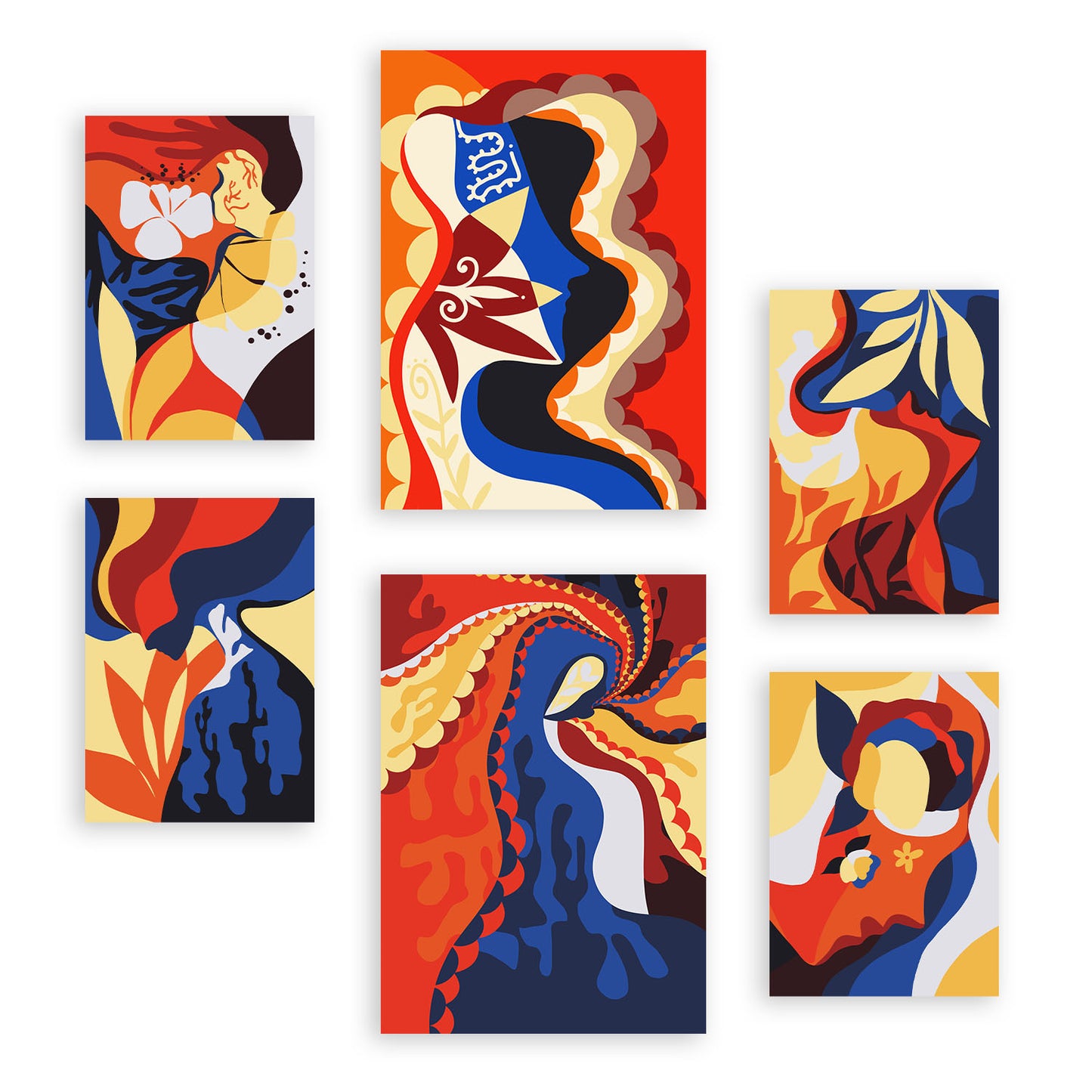Nacnic Set de 6 Láminas de Arte Rococó Abstracto Femenino