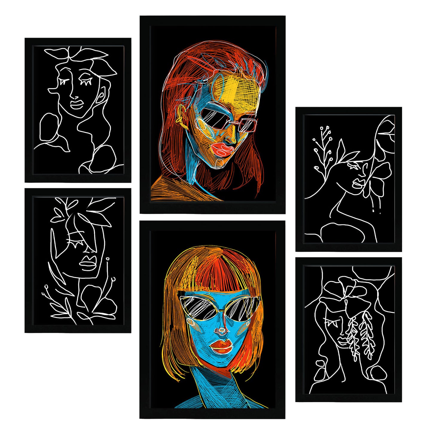Nacnic Set de 6 Láminas Abstractas Femeninas de Belleza