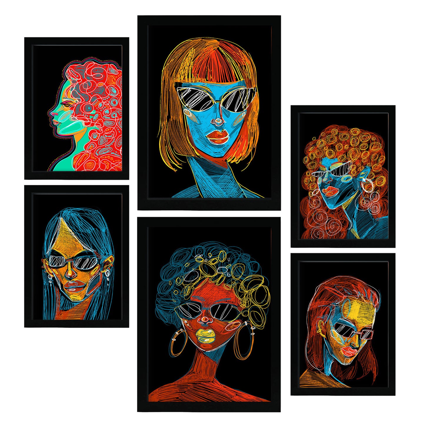 Nacnic Set de 6 Láminas de Belleza Abstracta Femenina