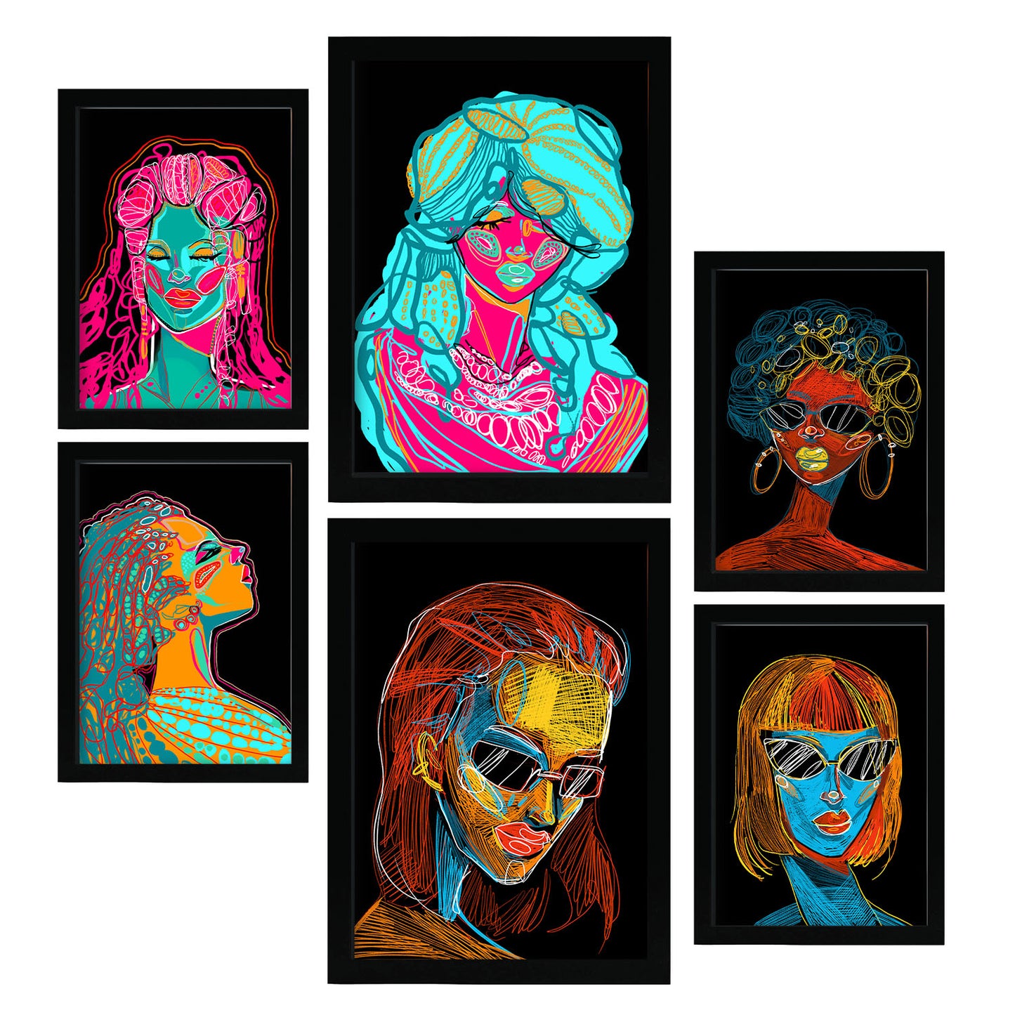 Nacnic Set de 6 Láminas Abstractas Femeninas en Tonos de Belleza