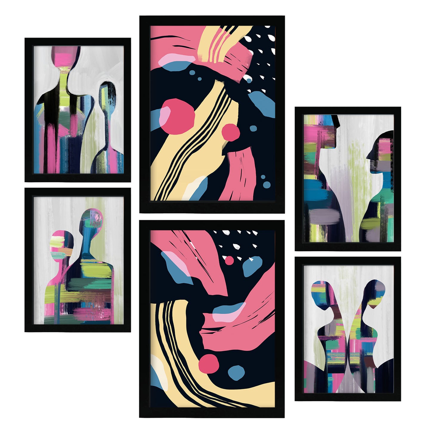 Nacnic Set de 6 Laminas de Modos de Comportamiento en Amantes Abstracto