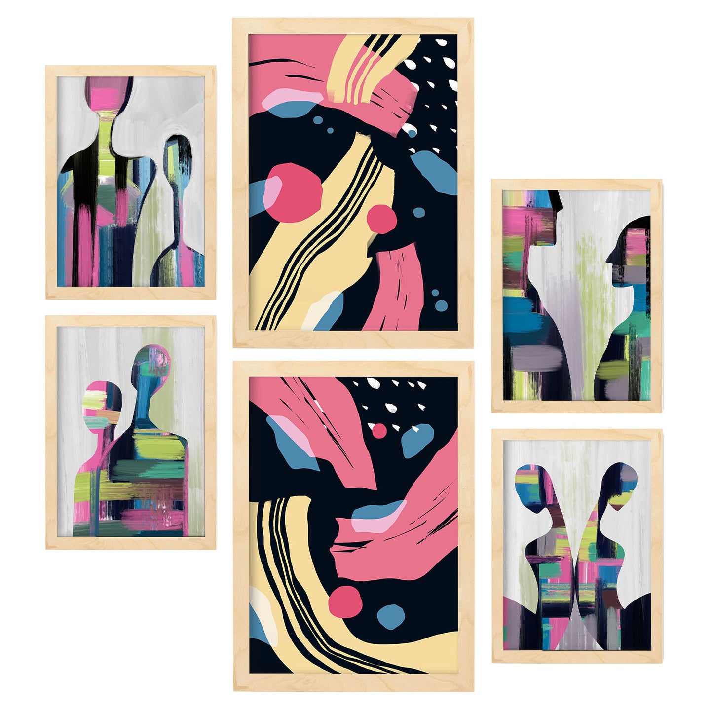 Nacnic Set de 6 Laminas de Modos de Comportamiento en Amantes Abstracto
