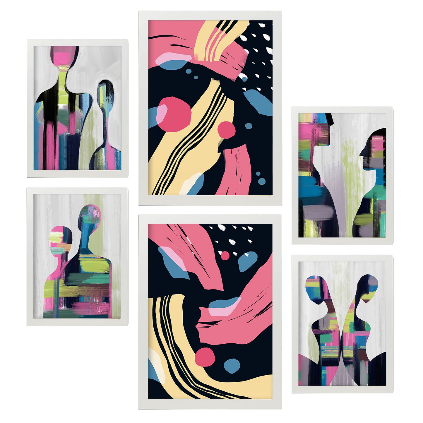 Nacnic Set de 6 Laminas de Modos de Comportamiento en Amantes Abstracto