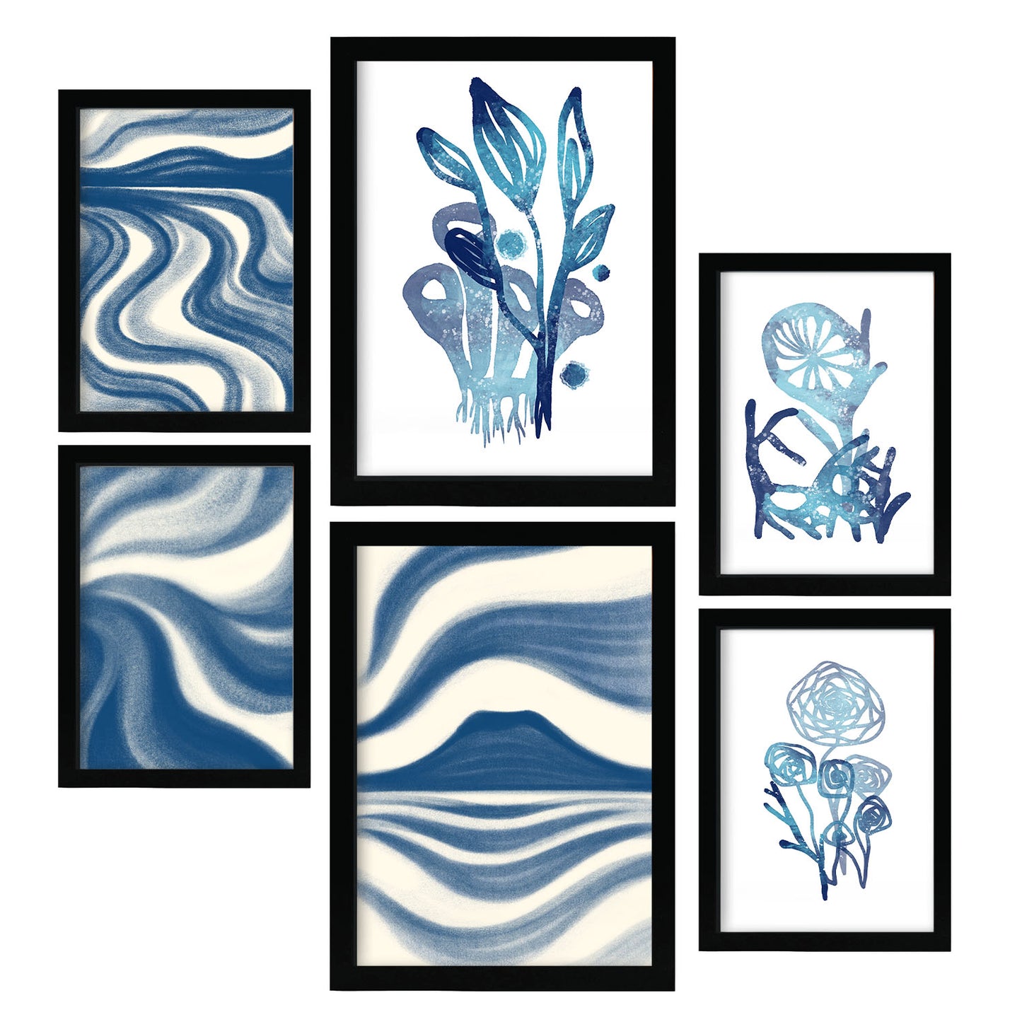 Nacnic Set de 6 Láminas de Naturaleza y Flores Abstractas