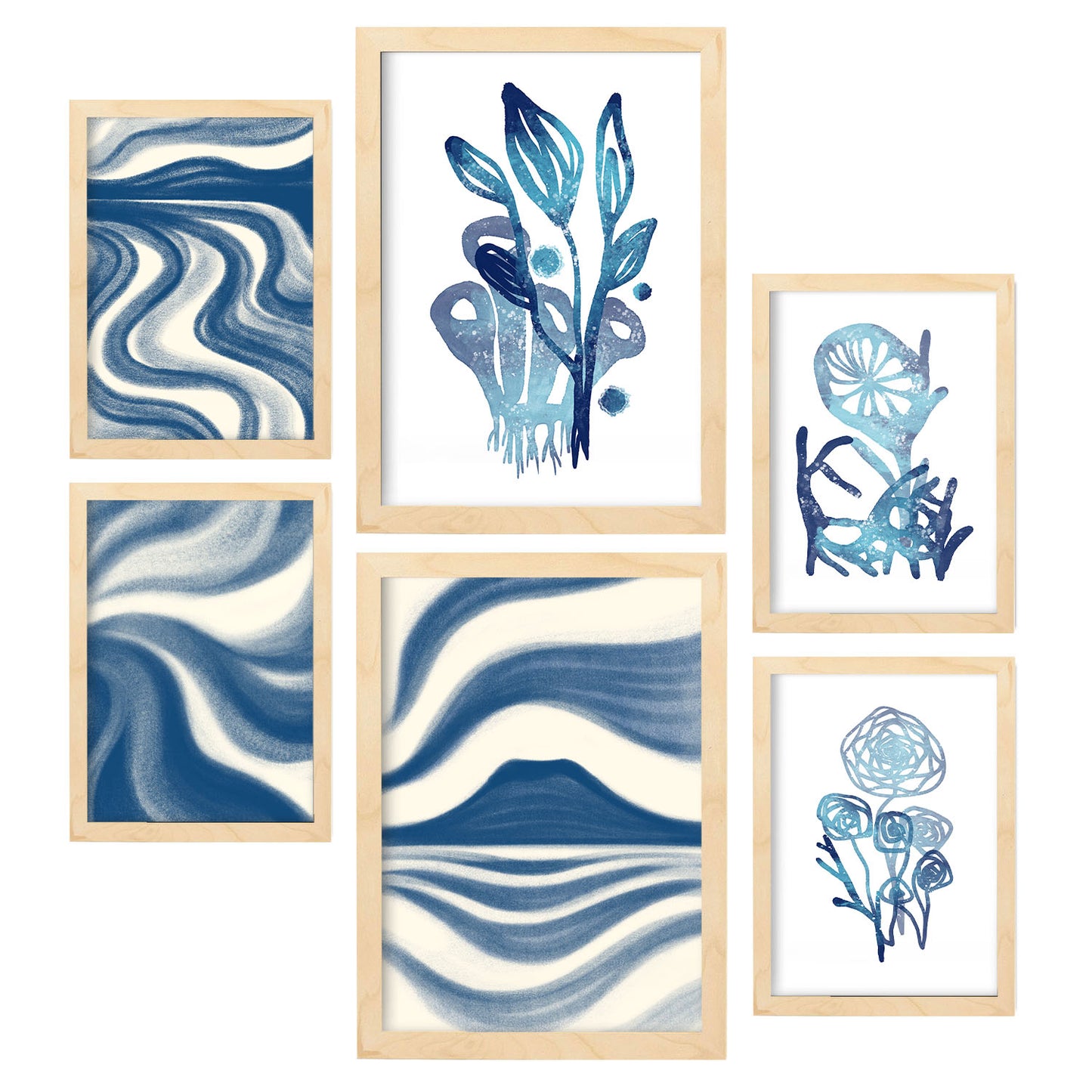 Nacnic Set de 6 Láminas de Naturaleza y Flores Abstractas