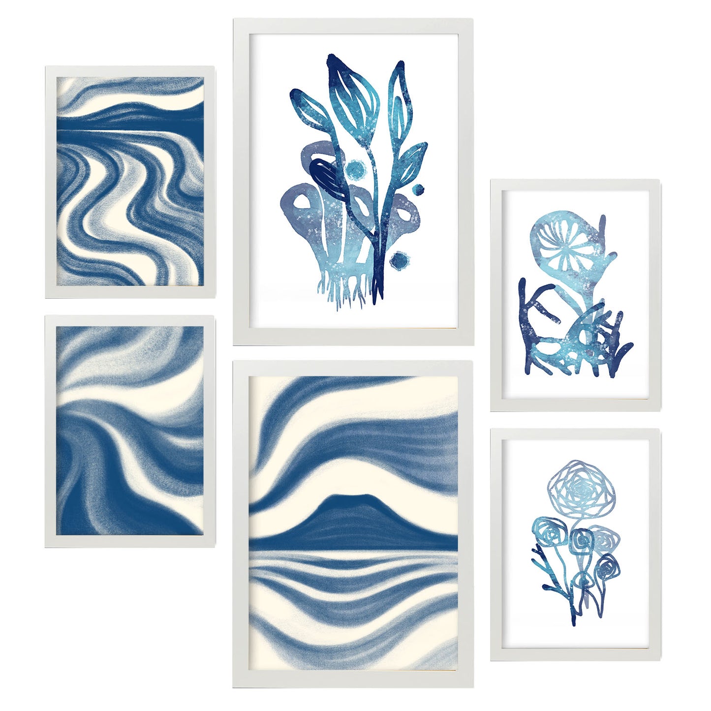Nacnic Set de 6 Láminas de Naturaleza y Flores Abstractas