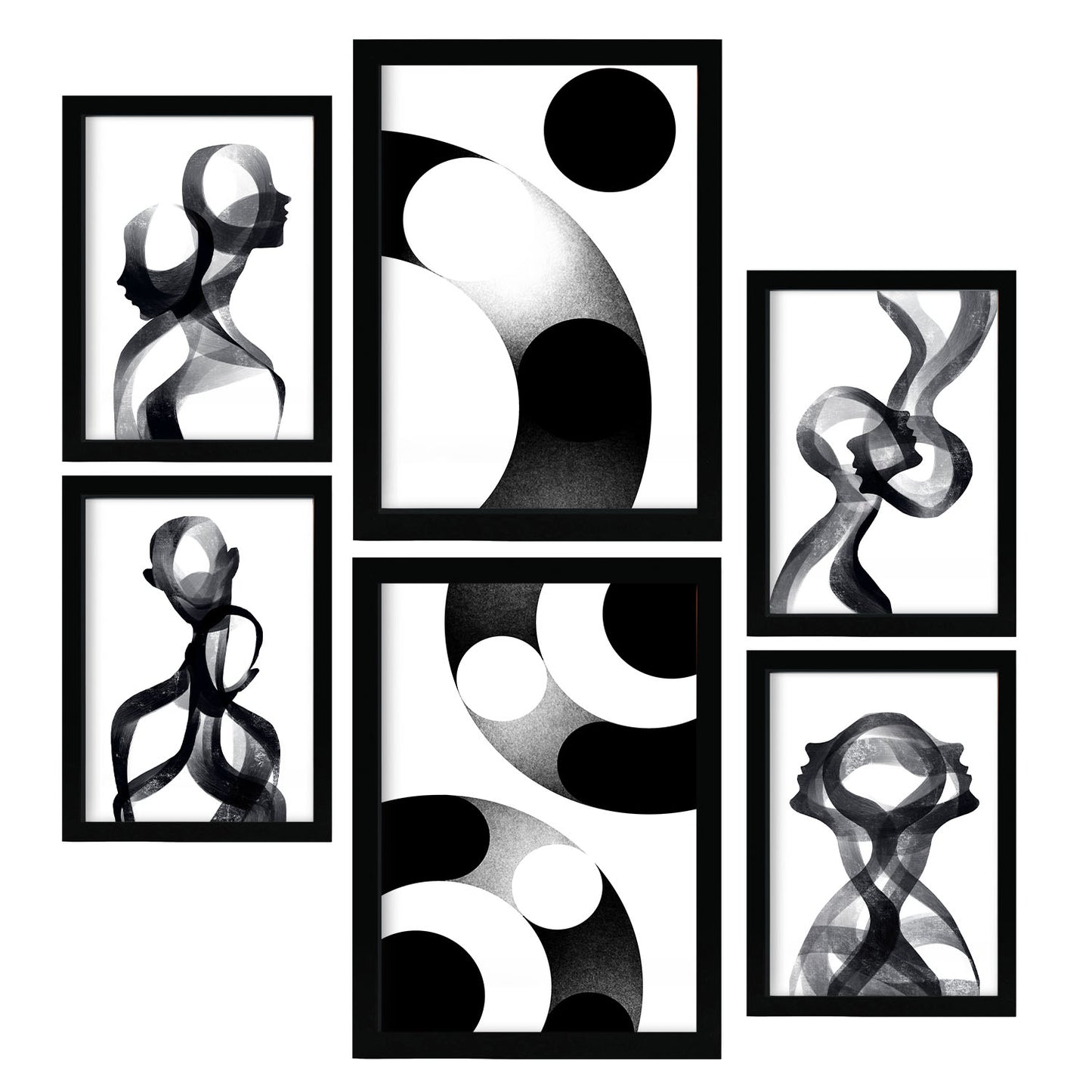 Nacnic Set de 6 Láminas Raya de Silencio en Amantes Abstracto