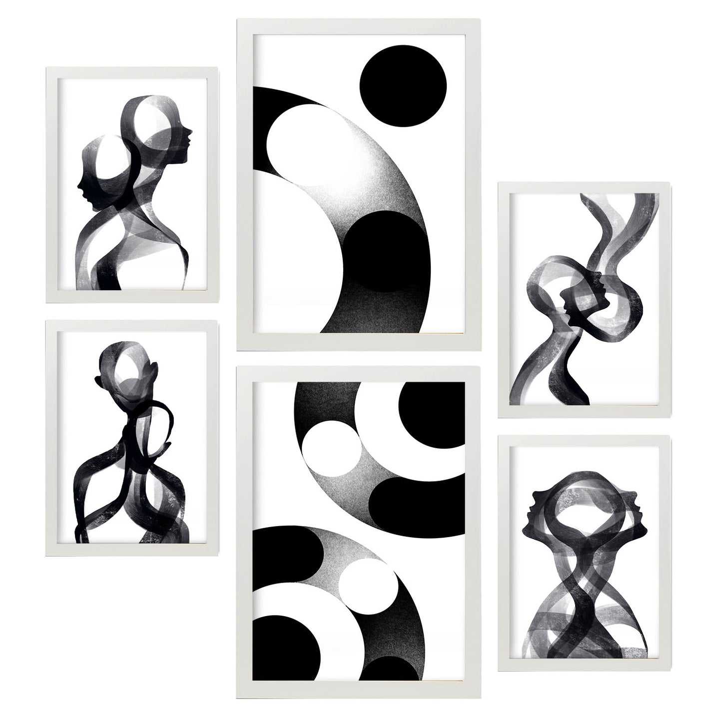 Nacnic Set de 6 Láminas Raya de Silencio en Amantes Abstracto