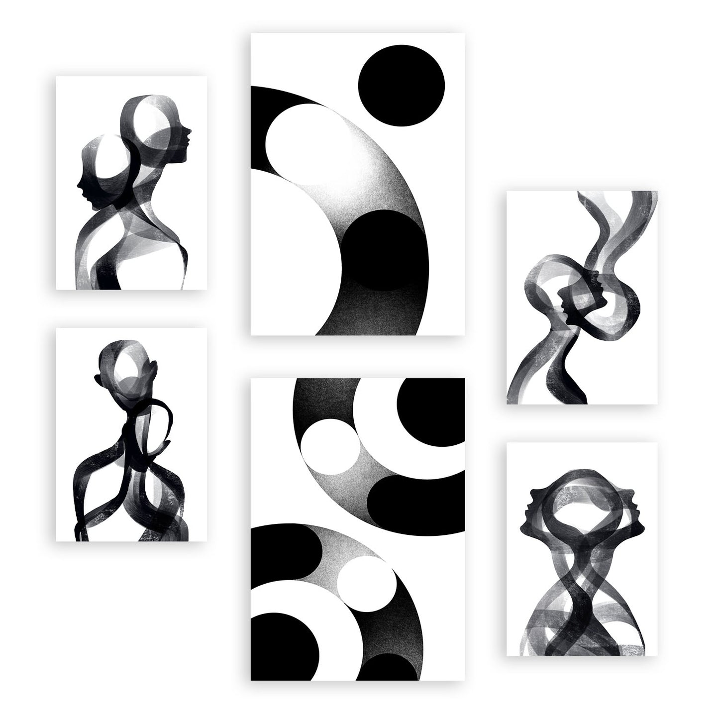 Nacnic Set de 6 Láminas Raya de Silencio en Amantes Abstracto