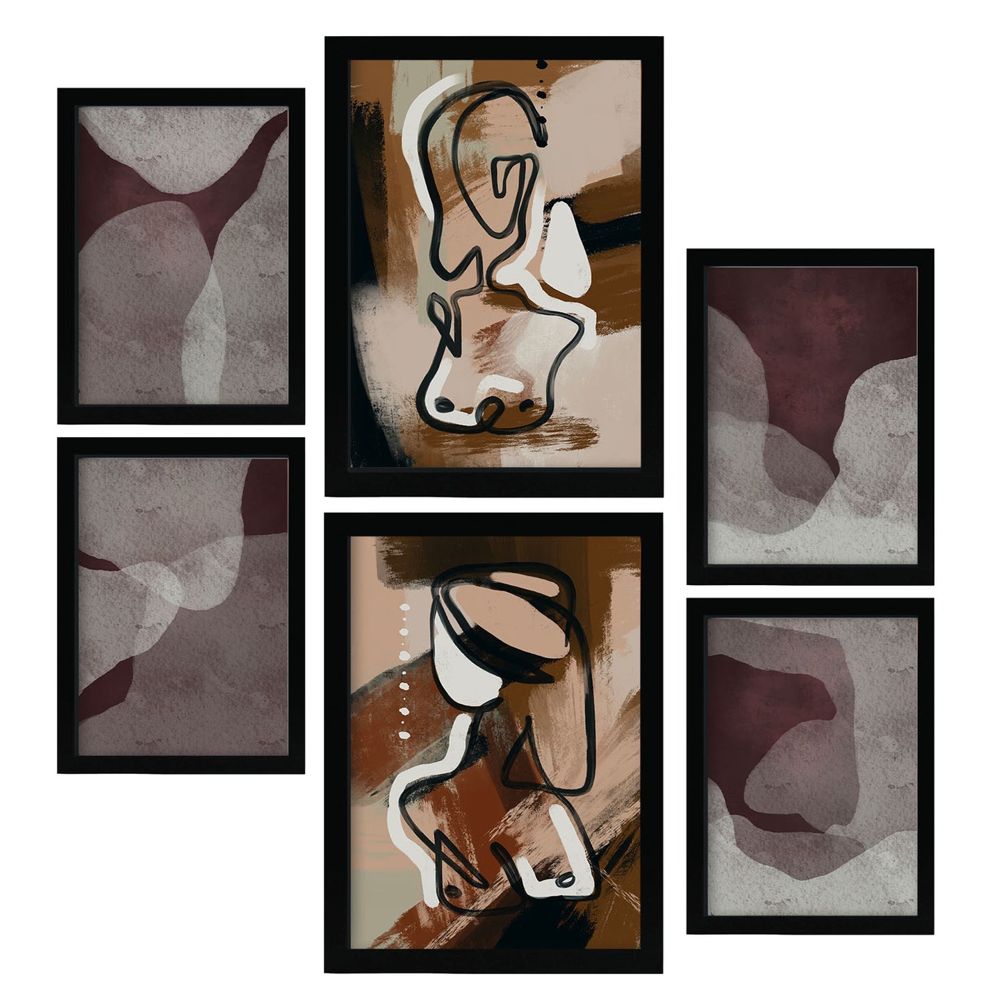 Nacnic Set de 6 Láminas de Arte Abstracto Femenino