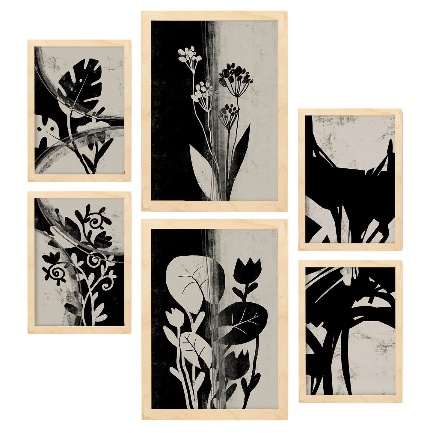 Conjunto Nacnic de 6 Láminas Abstractas de Flores