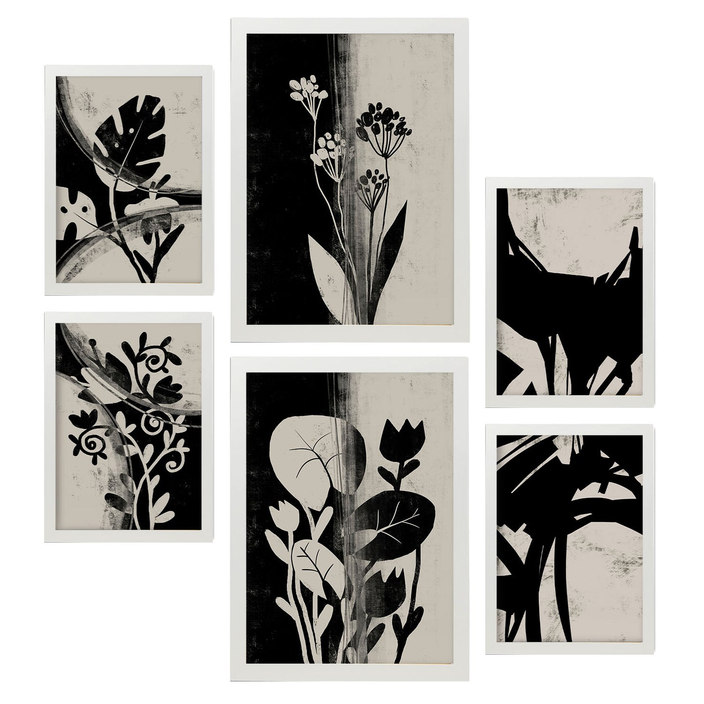 Conjunto Nacnic de 6 Láminas Abstractas de Flores
