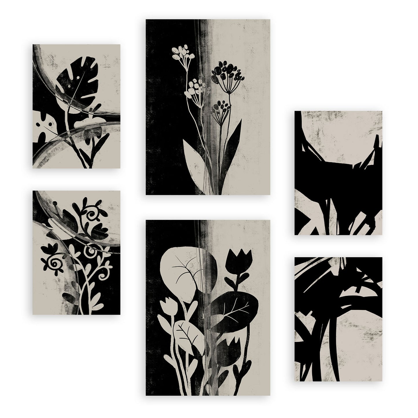 Conjunto Nacnic de 6 Láminas Abstractas de Flores