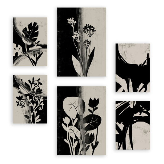 Conjunto Nacnic de 6 Láminas Abstractas de Flores