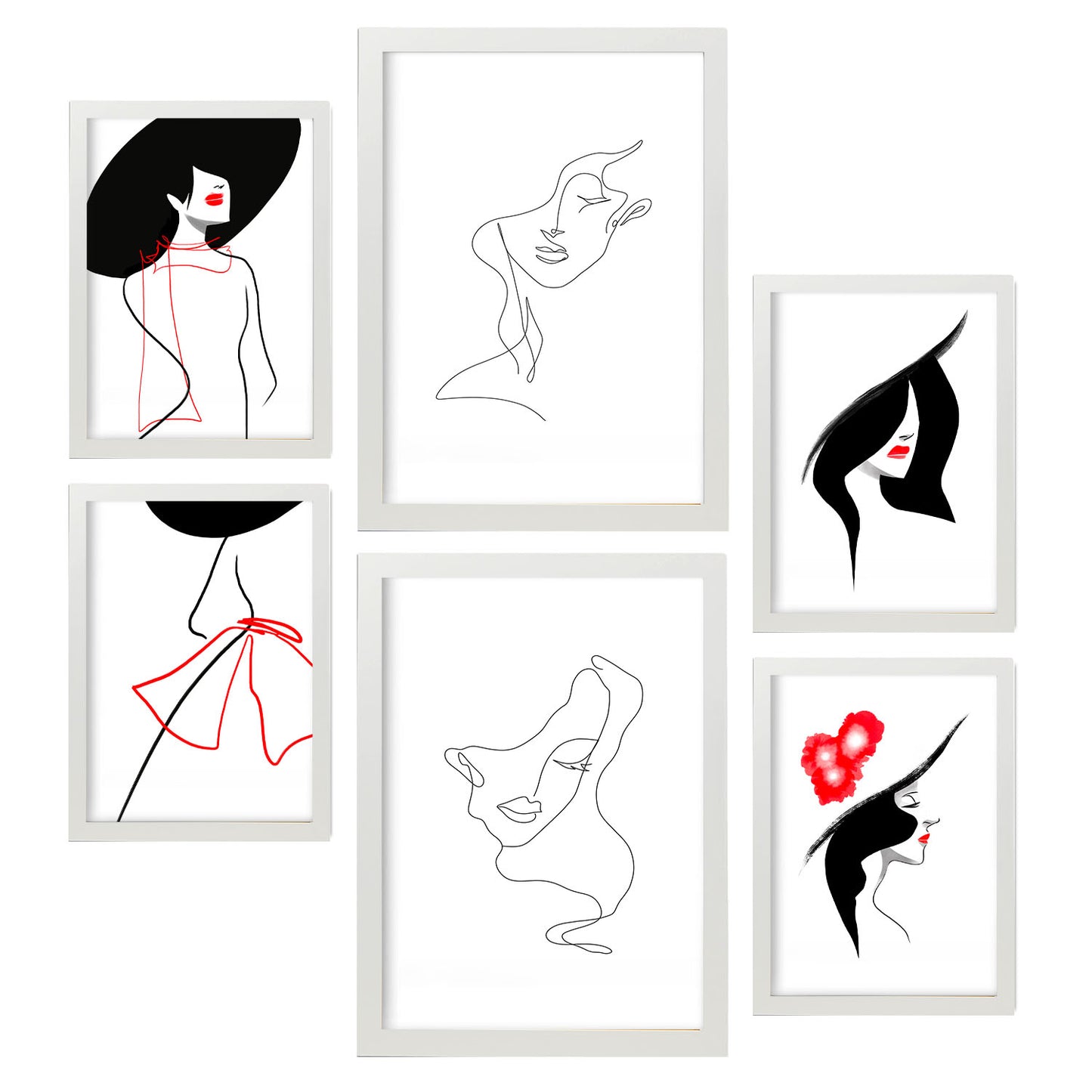 Nacnic Set de 6 Láminas Serence Beauty 1 en Abstracto Femenino