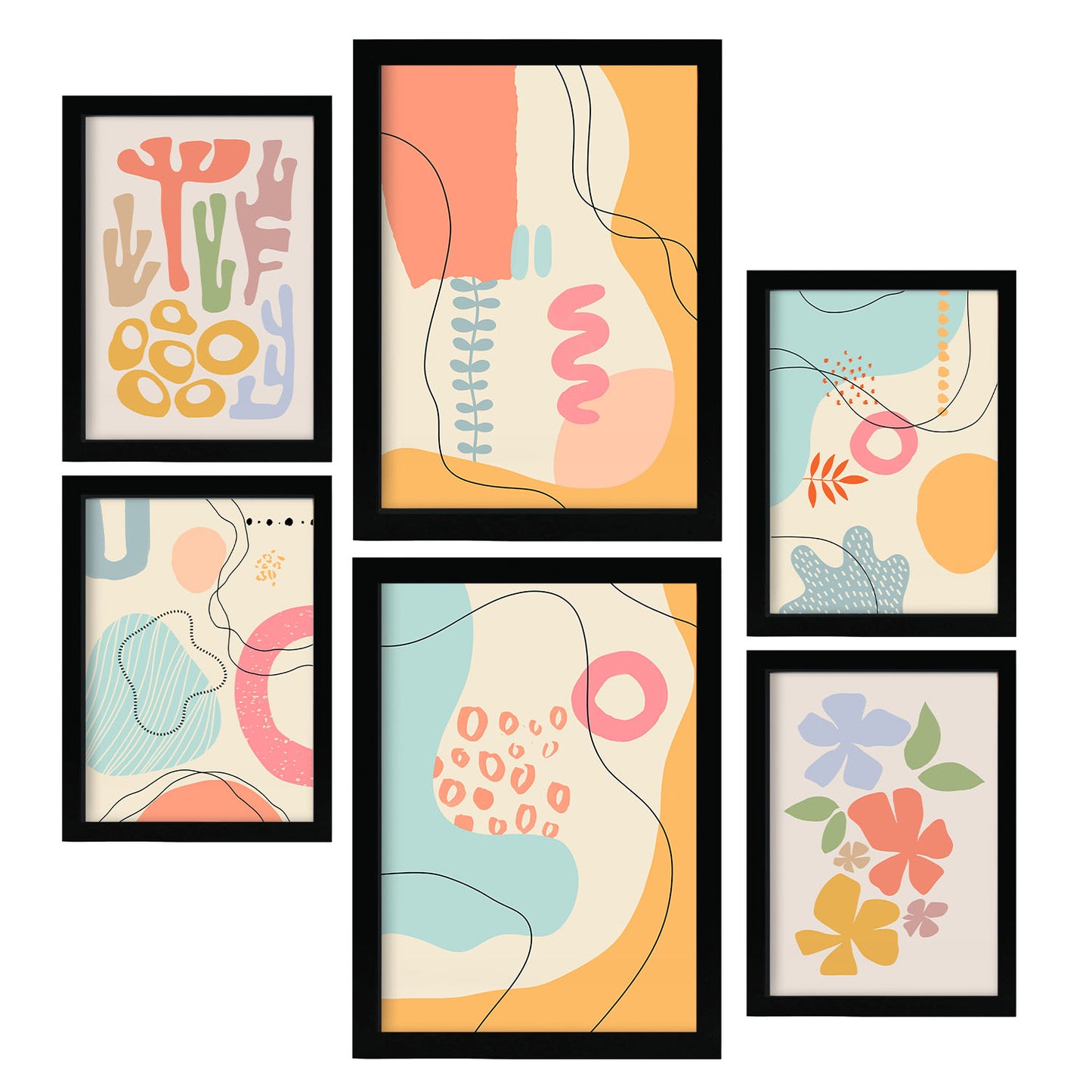 Nacnic Set de 6 Láminas Abstractas de Flores
