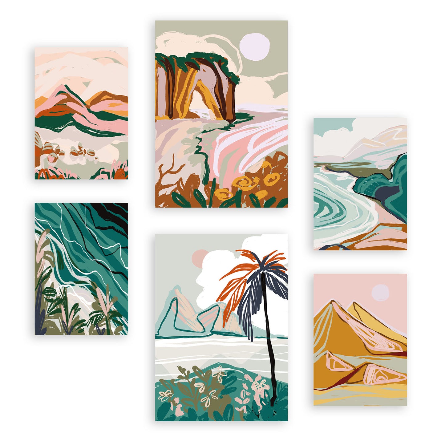 Nacnic Set de 6 Posters de Naturaleza Compleja 3 y Paisajes Abstractos