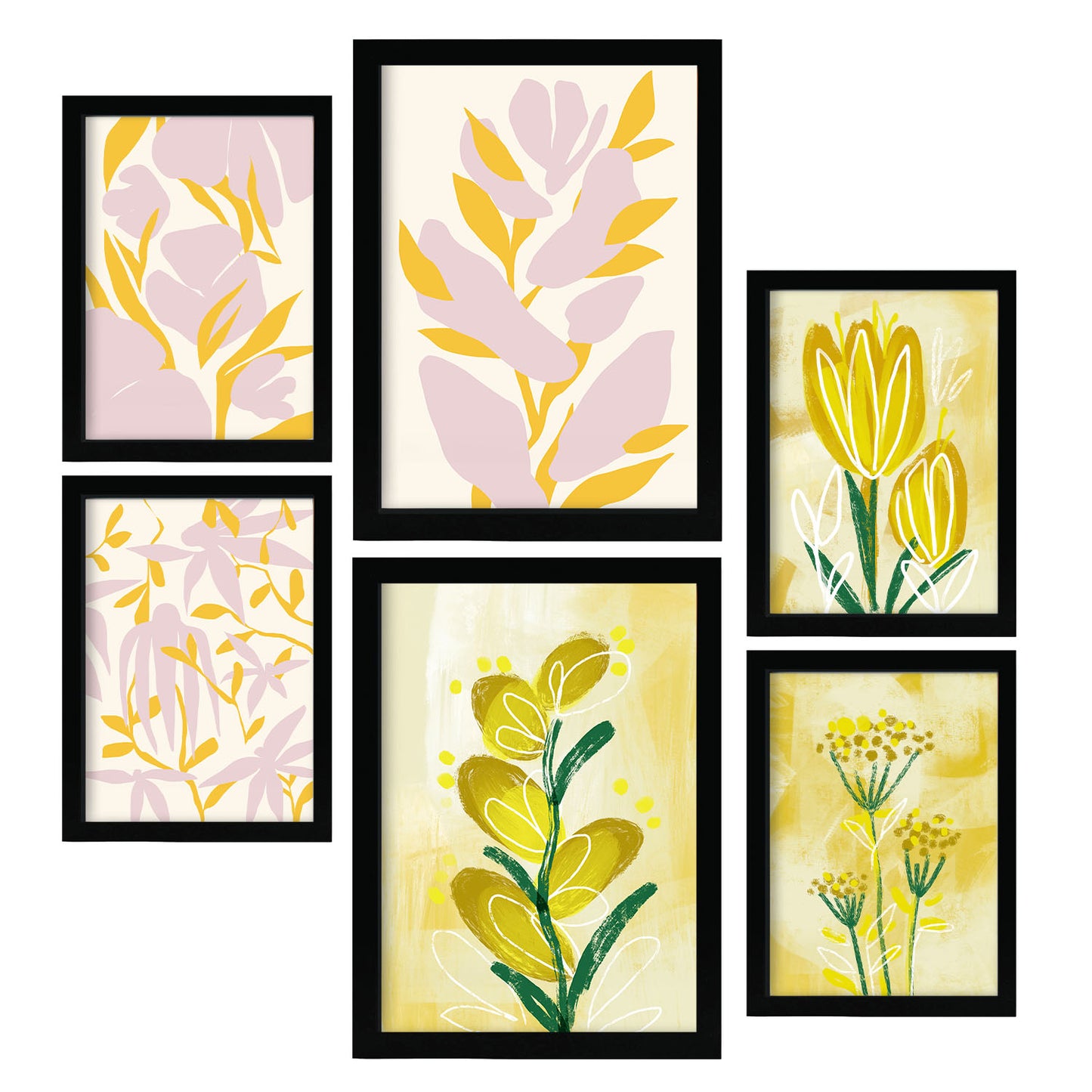 Nacnic Set de 6 Láminas de Flores Abstractas