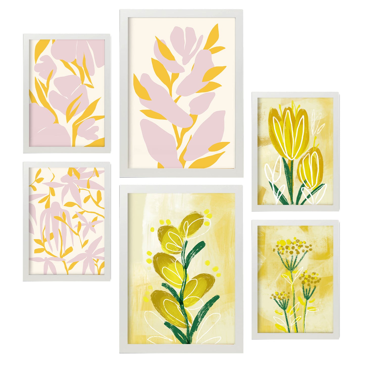 Nacnic Set de 6 Láminas de Flores Abstractas
