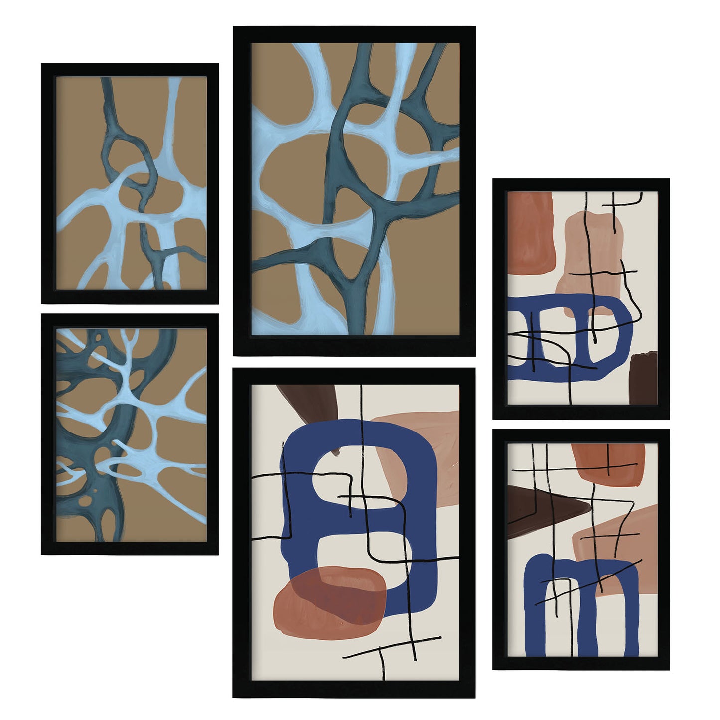 Nacnic Set de 6 Láminas Mollify Strokes en Resúmenes de Forma Estéticos