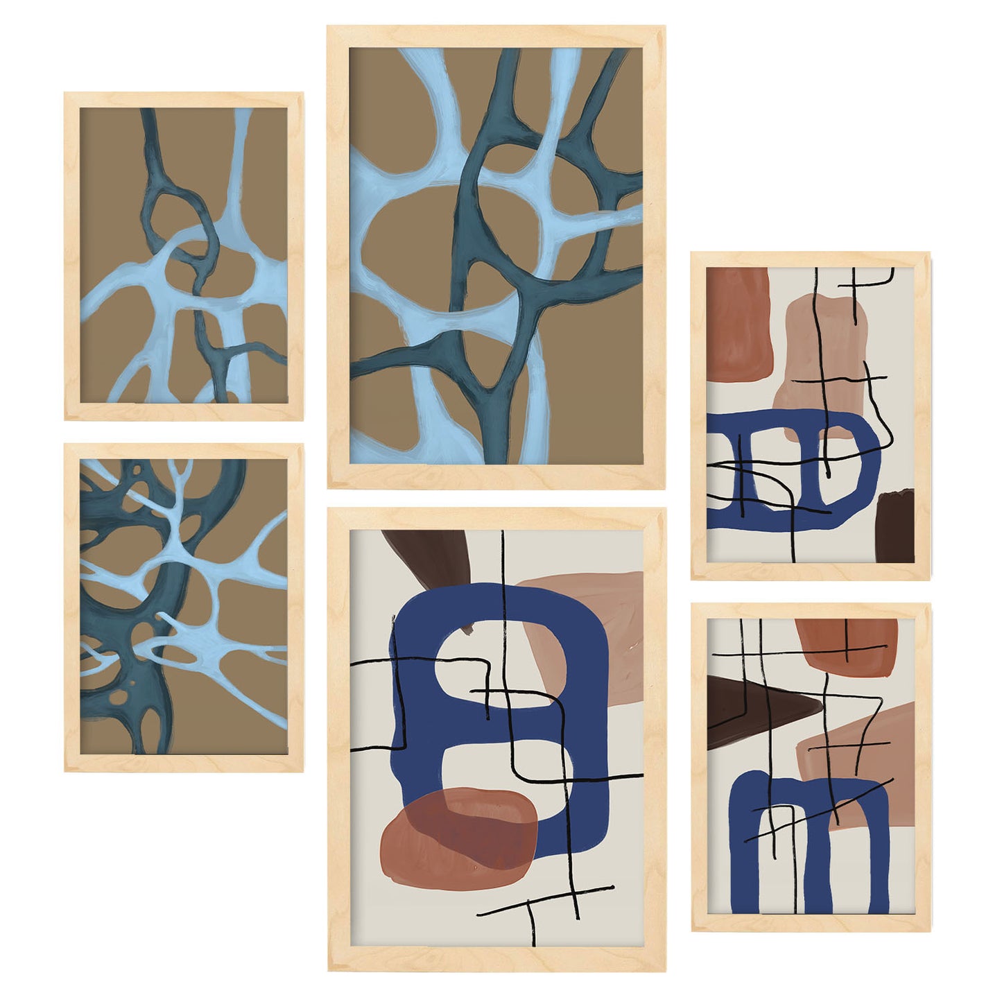Nacnic Set de 6 Láminas Mollify Strokes en Resúmenes de Forma Estéticos