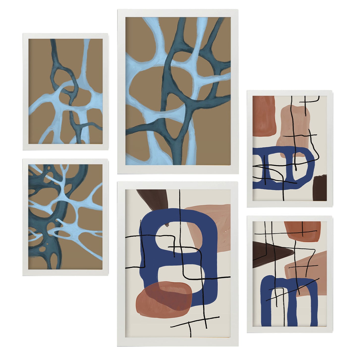 Nacnic Set de 6 Láminas Mollify Strokes en Resúmenes de Forma Estéticos