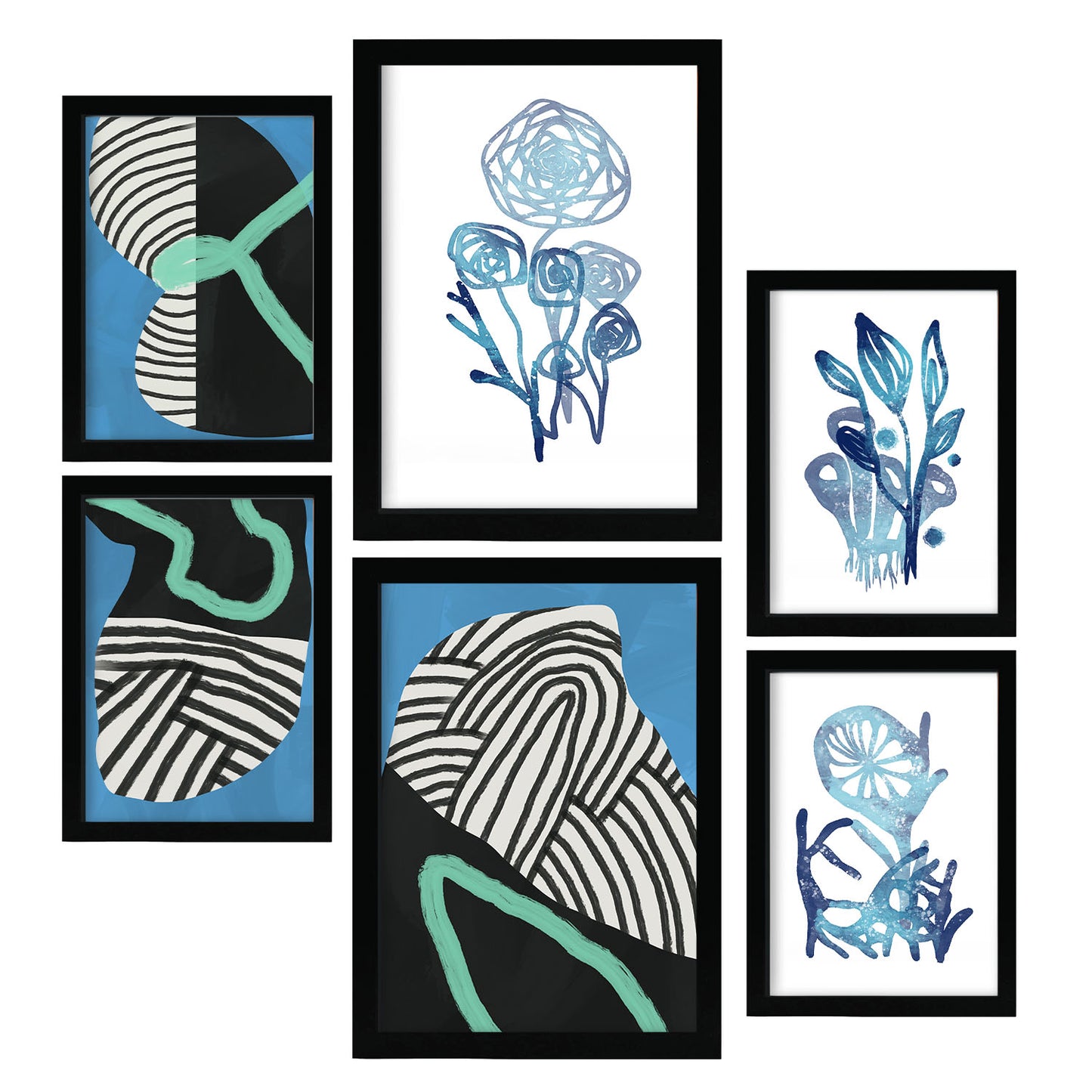 Nacnic Set de 6 Láminas de Vegetación Salvaje y Flores Abstractas