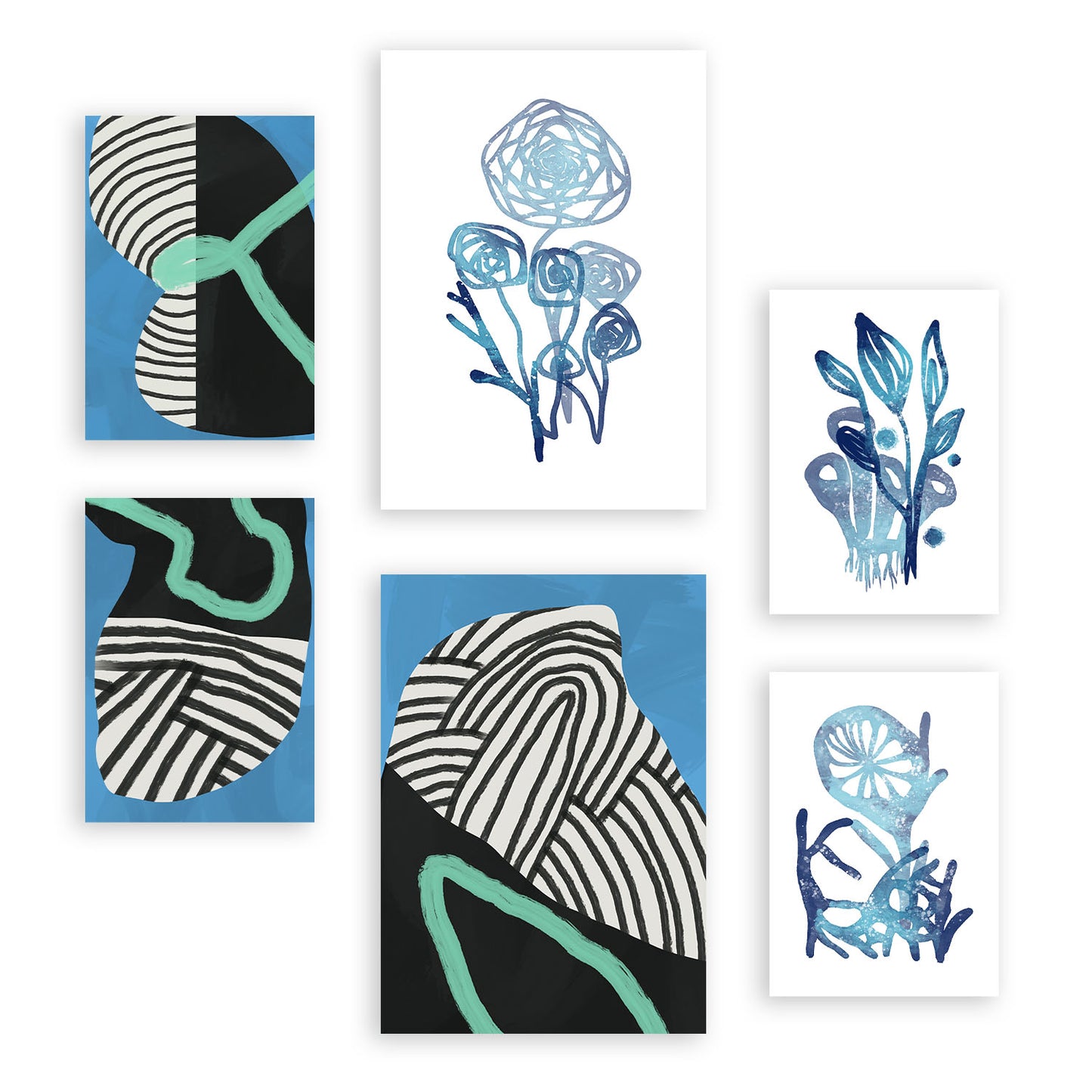 Nacnic Set de 6 Láminas de Vegetación Salvaje y Flores Abstractas