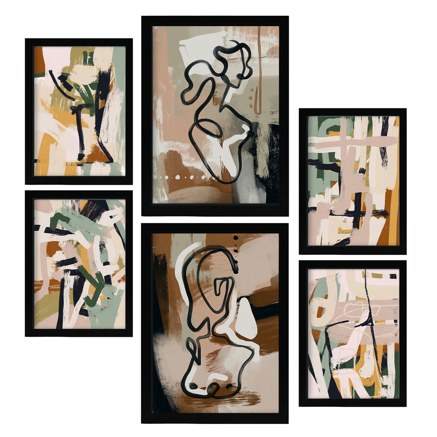 Nacnic Set de 6 Láminas Abstractas Femeninas Extravagantes