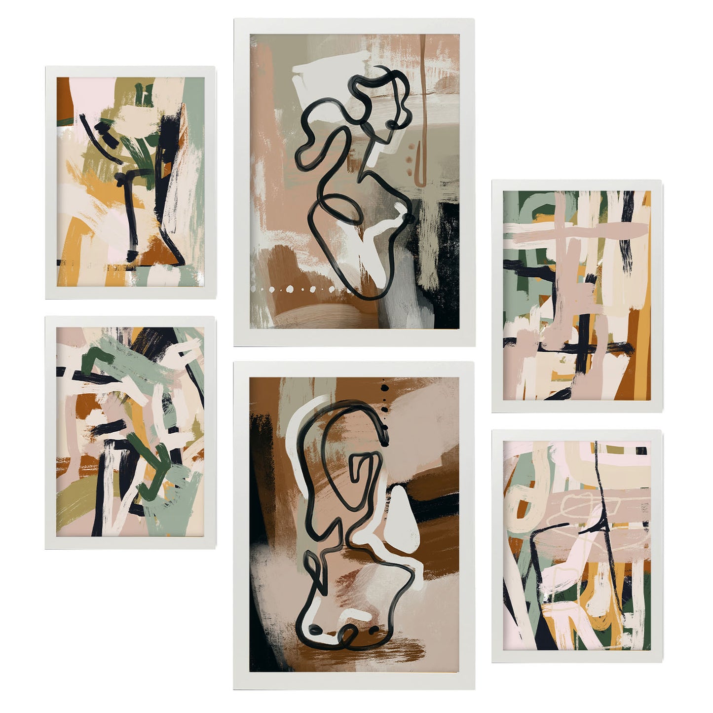Nacnic Set de 6 Láminas Abstractas Femeninas Extravagantes