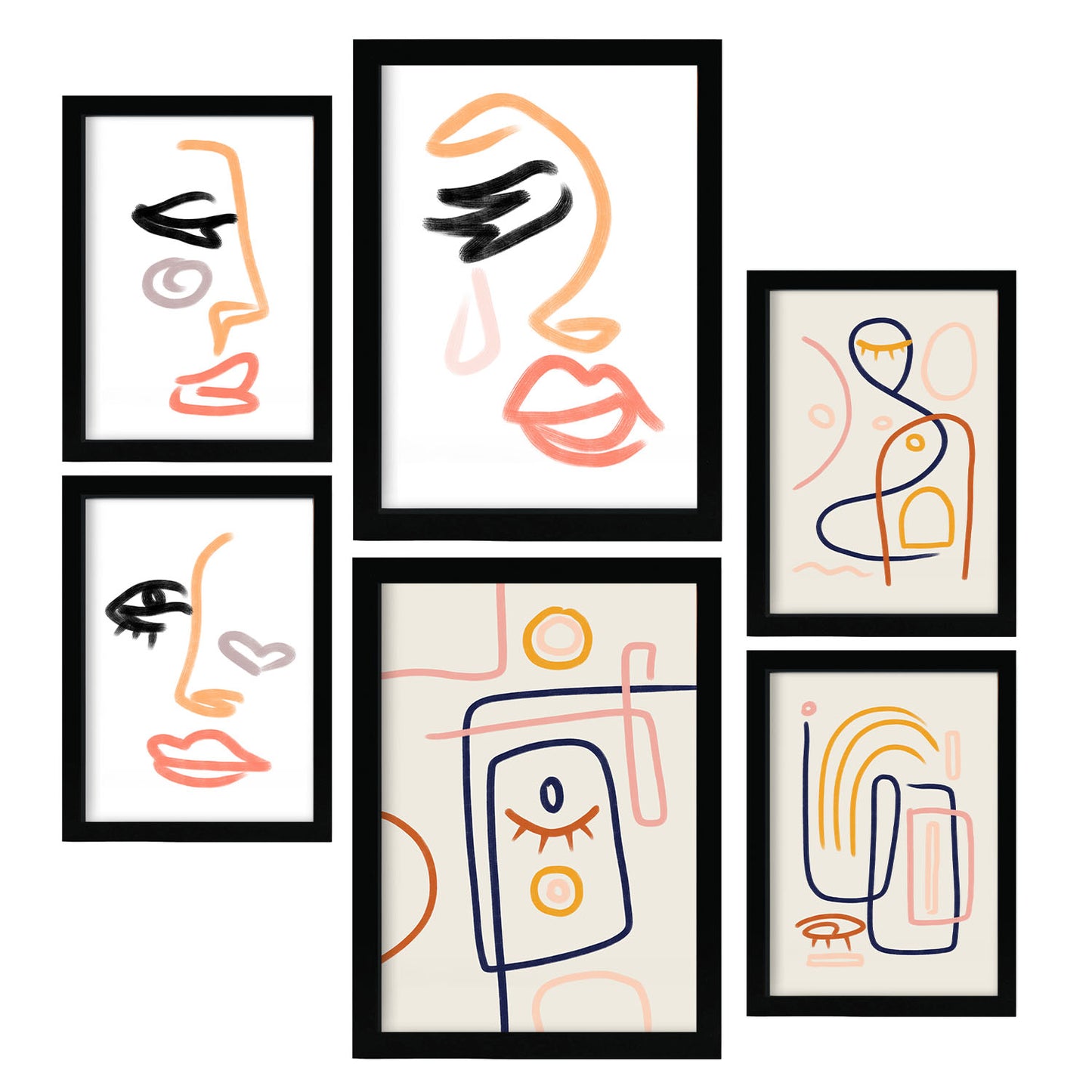 Nacnic Set de 6 Láminas de Silencio de Mierda en Abstracto Femenino