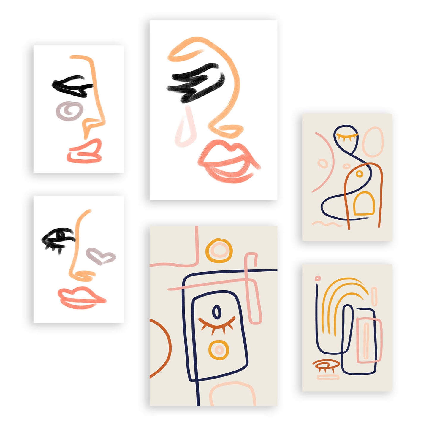 Nacnic Set de 6 Láminas de Silencio de Mierda en Abstracto Femenino