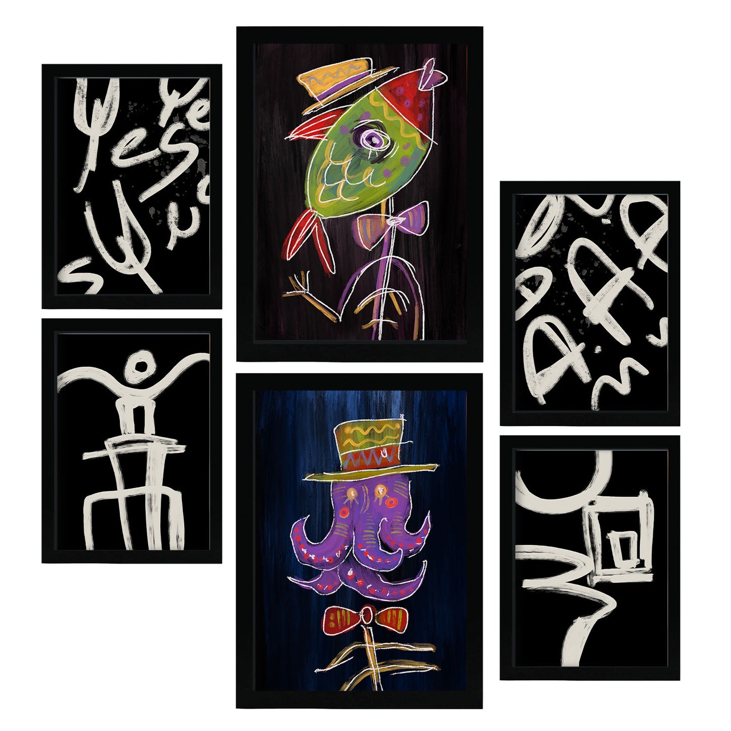 Nacnic Set de 6 Láminas de Animales Resumidos y Estampados Decorativos Estéticos