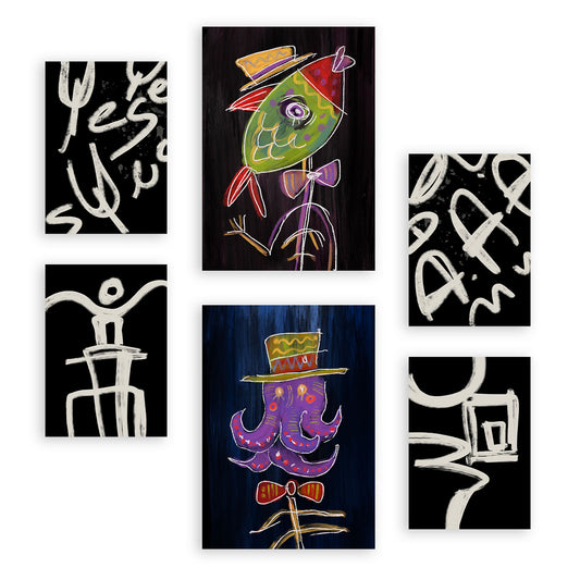 Nacnic Set de 6 Láminas de Animales Resumidos y Estampados Decorativos Estéticos