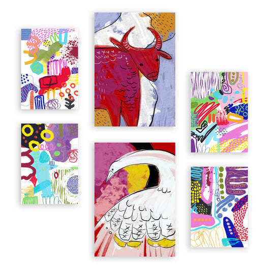 Nacnic Set de 6 Láminas de Animales Resumidos y Llamativos