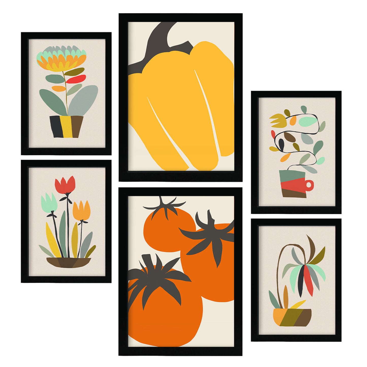 Nacnic Set de 6 Láminas de Flores Abstractas Esenciales