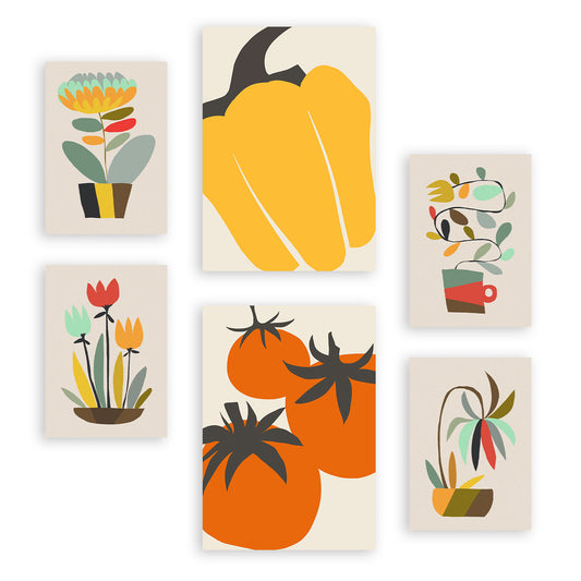 Nacnic Set de 6 Láminas de Flores Abstractas Esenciales