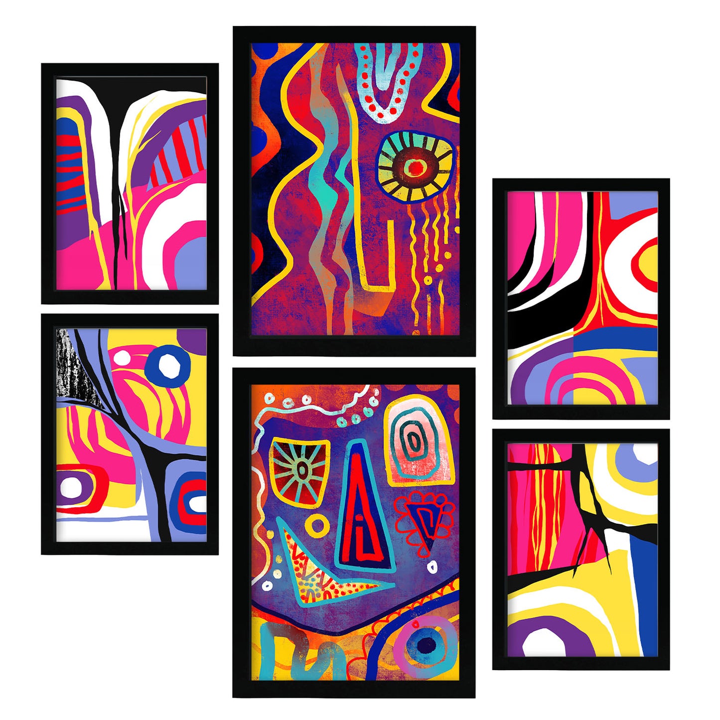 Nacnic Conjunto de 6 Láminas Góticas Fuertes en Estilo Abstracto Amantes